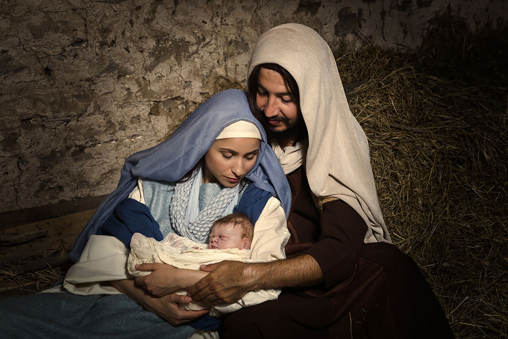 Mary, Joseph and their child