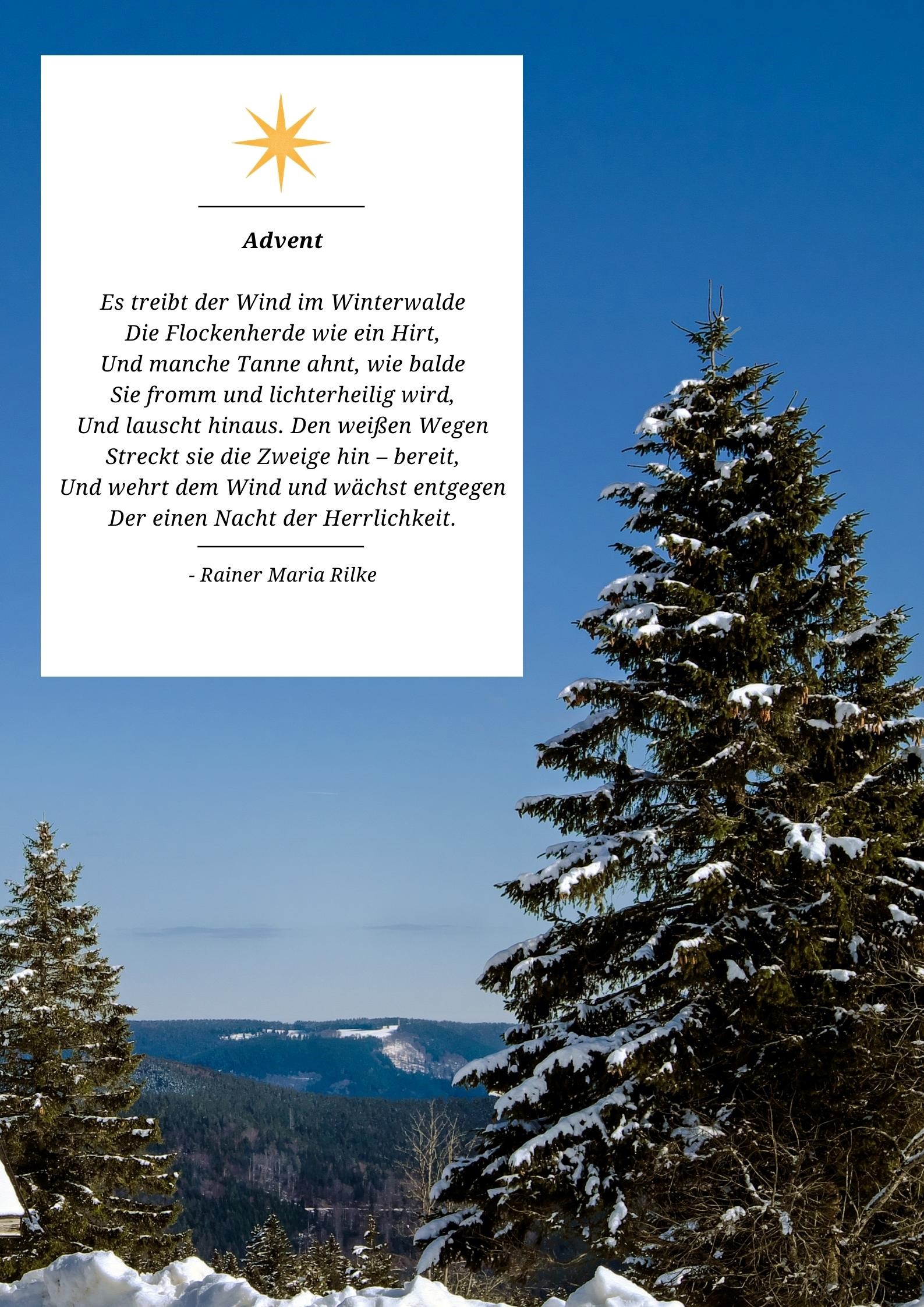 Gedicht auf einem Wintermotiv