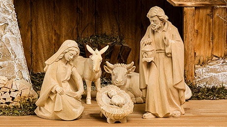 South Tyrol lime wood nativity scene