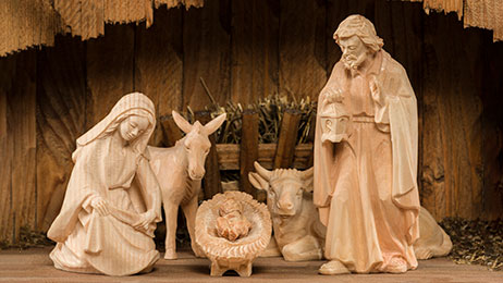 South Tyrol pine nativity scene