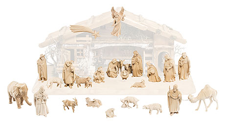 South Tyrol lime wood nativity scene