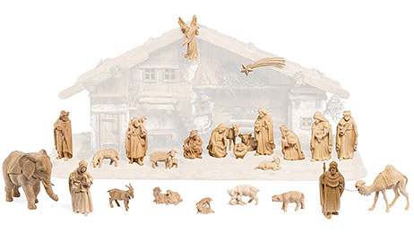 South Tyrol pine nativity scene