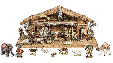 Alpine nativity scene (with pedestal)