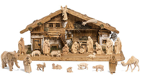 South Tyrol pine nativity scene