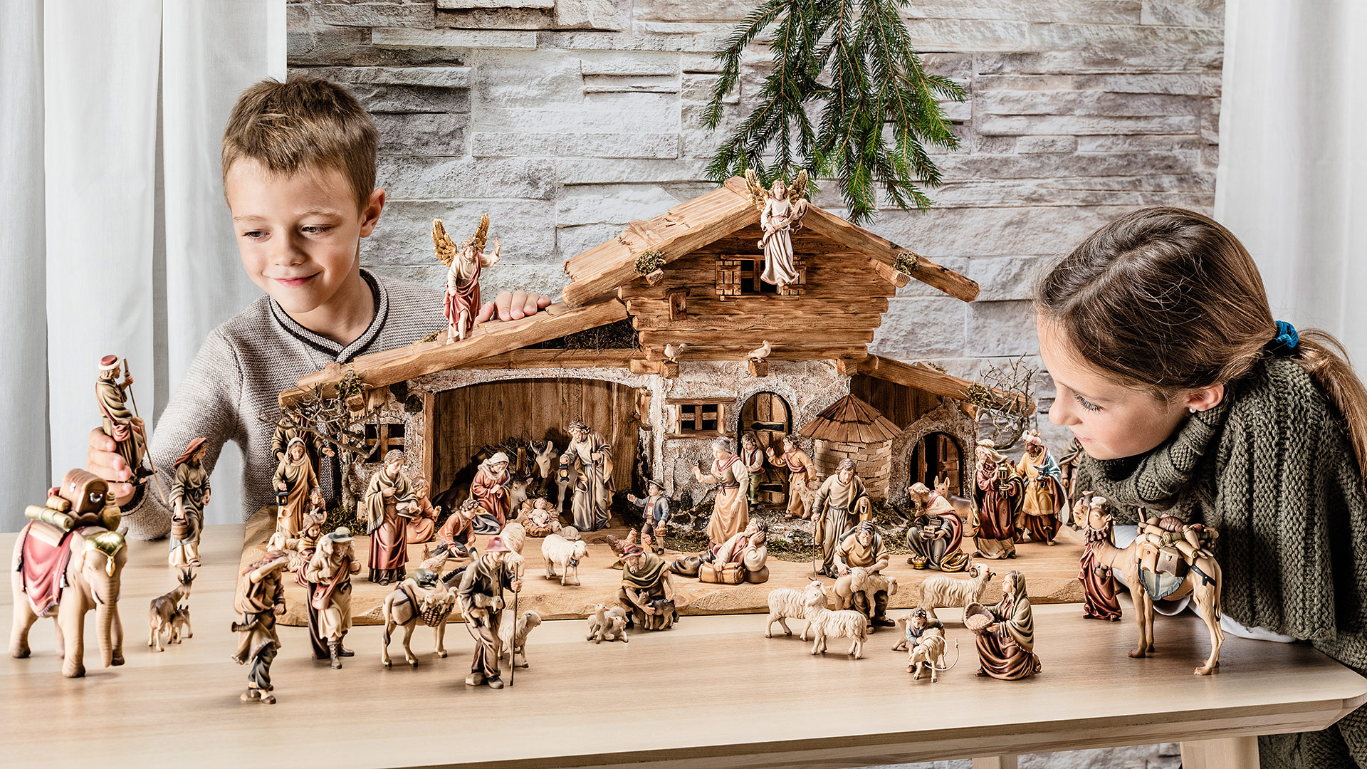 Fulenyi Set Statuette Per Presepe In Legno - Artigianali, Ecologiche, Decorazioni Natalizie Da Tavolo