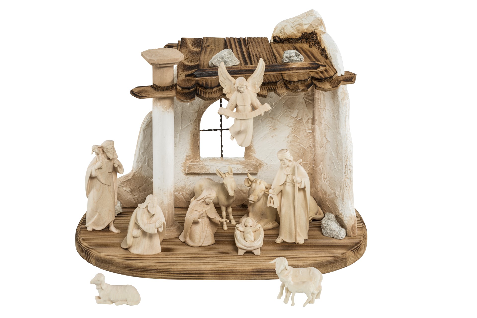 Set 10 pieces with Oriental Holy Family stable