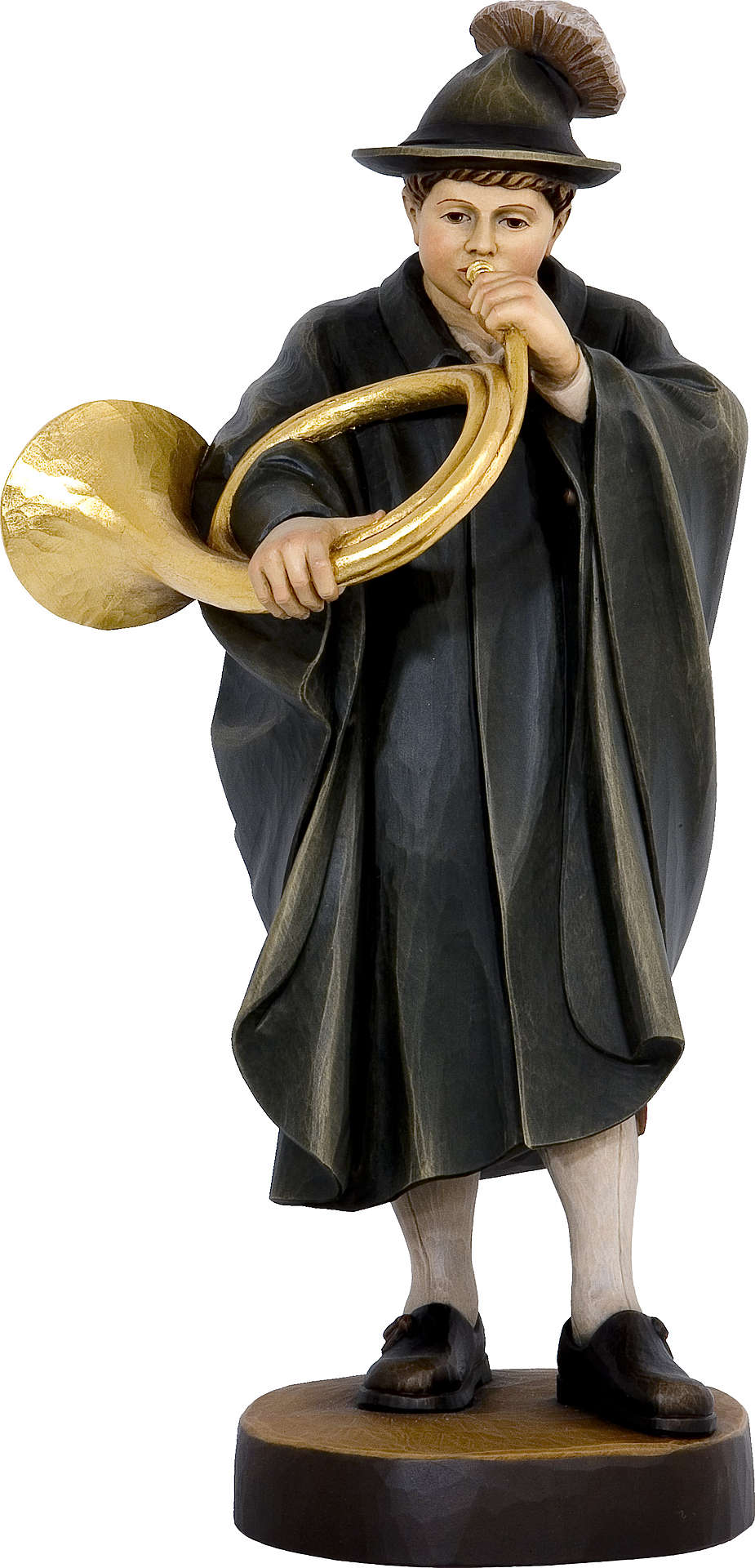 Jagdhornbläser Holzfigur