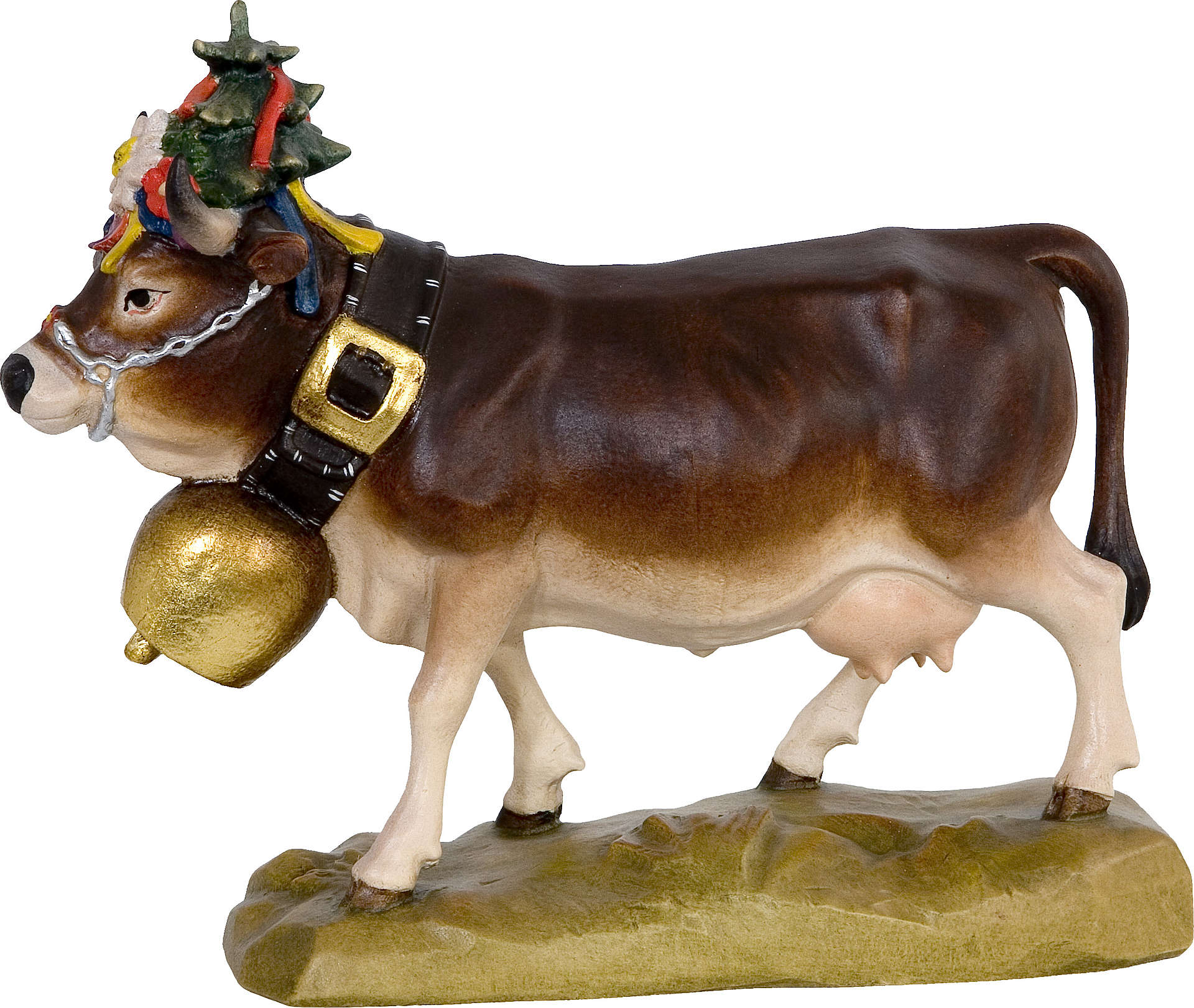 Holzfigur Kuh beim Almabtrieb