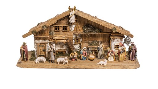 Set 15 statuine con Capanna del presepio Stevia