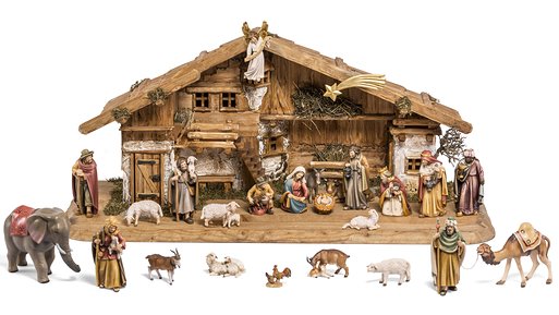 Set 25 statuine con Capanna del presepio Stevia