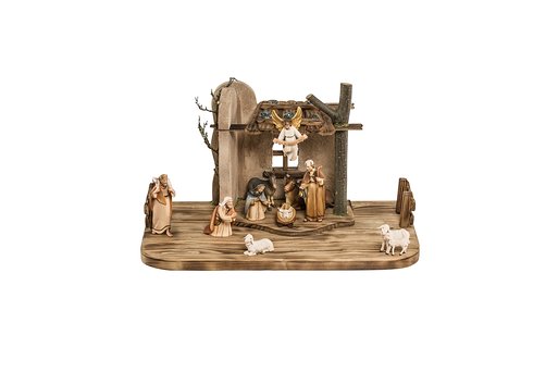 Set 10 statuine con Capanna Artis con muratura