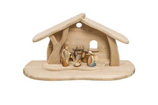 Set 5 pieces with Nativity Stable simple