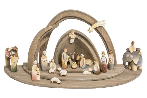 Set 20 pieces with Fairy Tale Nativity Stable