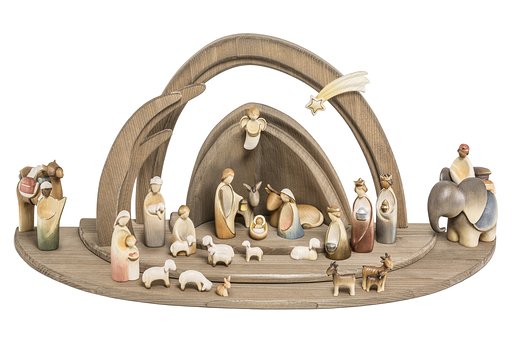 Set 25 pieces with Fairy Tale Nativity Stable