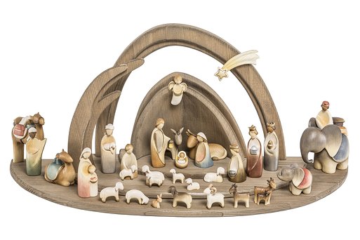 Set 30 pieces with Fairy Tale Nativity Stable