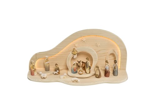 Set 15 statuine con Sfondo stellato Favoloso con arcata ed illuminazione, 2 parti