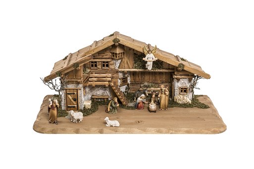 Set 10 statuine con Capanna del presepio Stevia