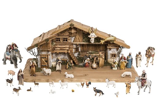 Set 40 statuine con Capanna del presepio Stevia