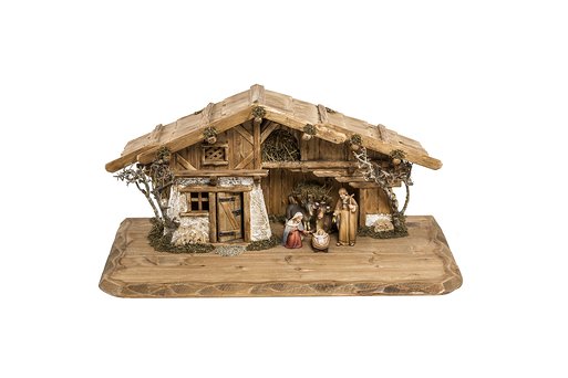 Set 5 pieces with Nativity Stable Cir