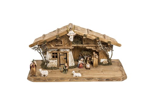 Set 10 statuine con Capanna del presepio Cir