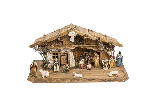 Set 15 statuine con Capanna del presepio Cir