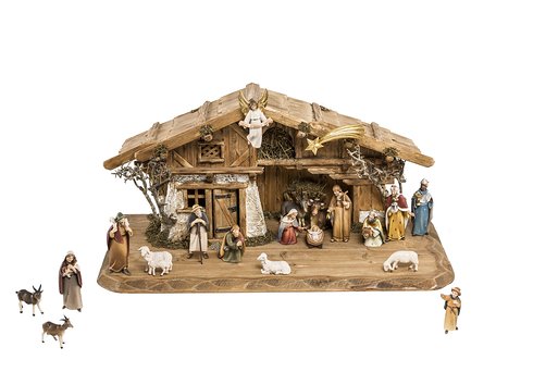 Set 20 statuine con Capanna del presepio Cir