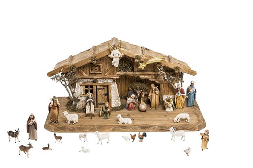 Set 30 statuine con Capanna del presepio Cir