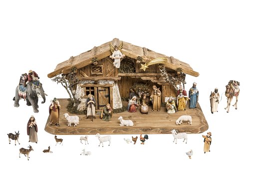 Set 35 pieces with Nativity Stable Cir