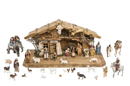 Set 40 statuine con Capanna del presepio Cir