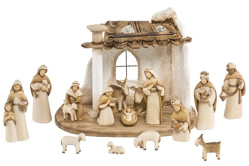 Set 15 statuine con Capanna orientale per Sacra famiglia