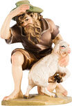 Kneeling Shepherd with Sheep