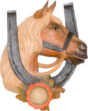 Horseshoe with horse head