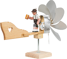 Windrad klein mit Mann mit Bierkrug