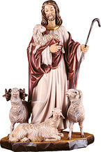 Jesus Shepherd with sheeps