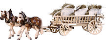 2 Draw-horses with hooped woodcart