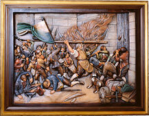 Relief "The assault" with frame