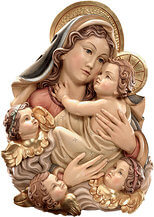 Half-length Madonna with 3 angels