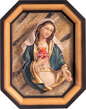 Immaculate Heart of Mary half-length with frame