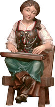 Zither player seated and chair