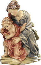 Genuflected woman with child