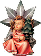Angel with star and christmas tree