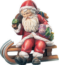 Santa Claus with toboggan