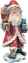 Santa Claus with basket and lantern